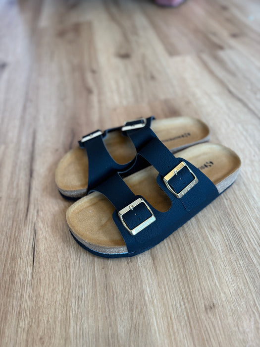 Ciabatta doppia fibbia NERA