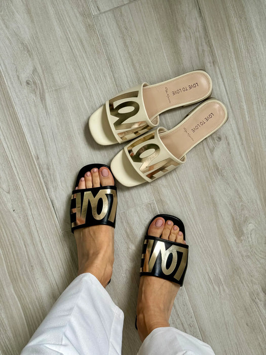 Ciabattina LOVE nera