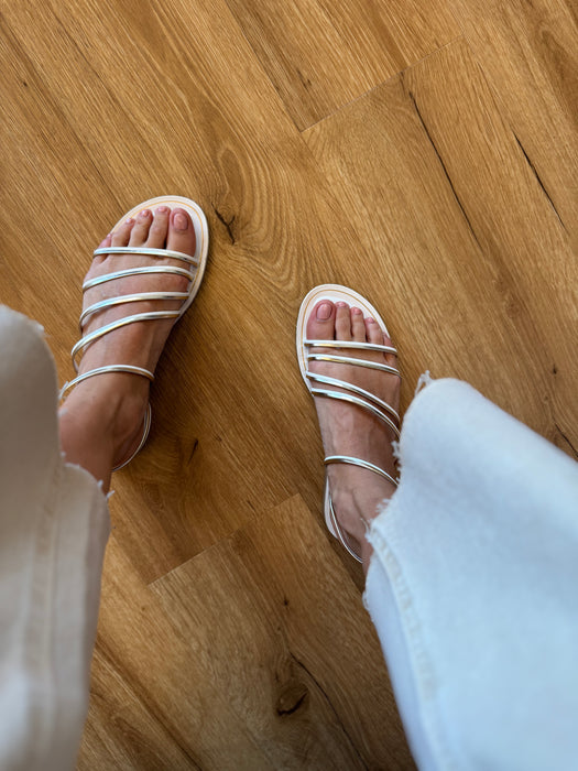 Sandaletto slip on BIANCO/platino