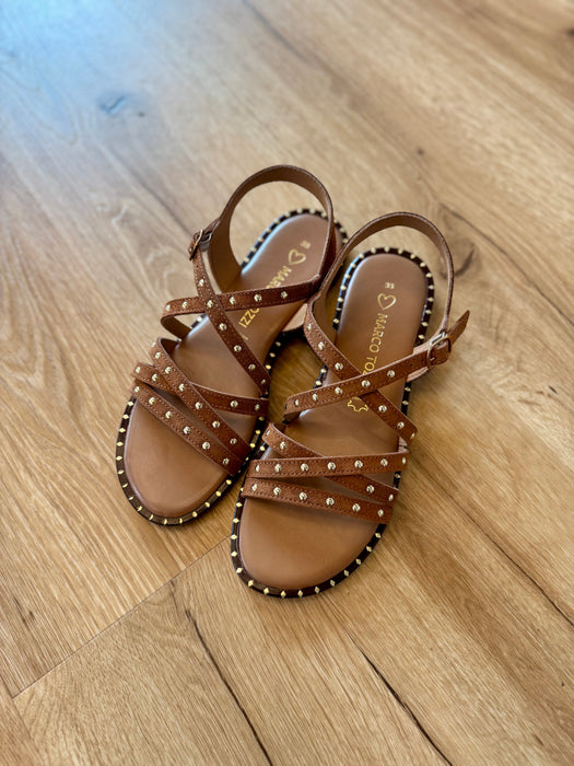 Sandaletto borchie MT CUOIO