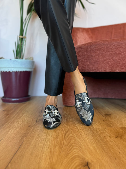 Mocassino damascato NERO E GRIGIO