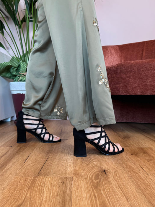 Sandalo intreccio Nero Jessy