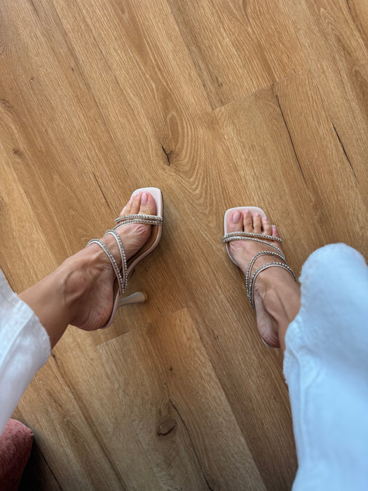 Mules brillantini tacco