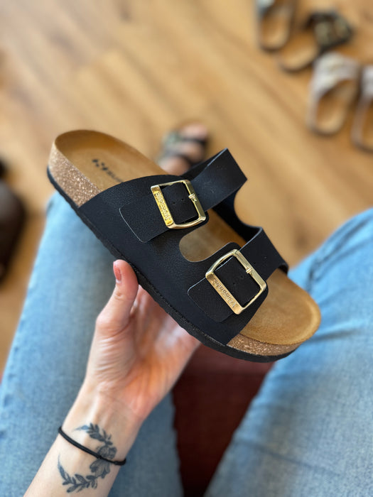 Ciabatta doppia fibbia NERA