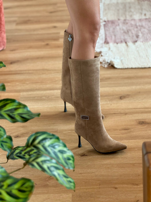 Stivale chiaro camoscio Desy