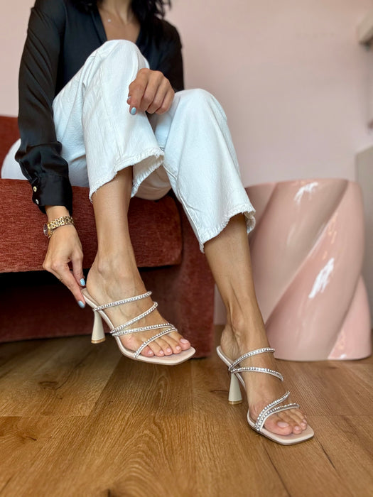 Mules brillantini tacco