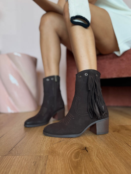 Stivaletto indianino Marrone frange