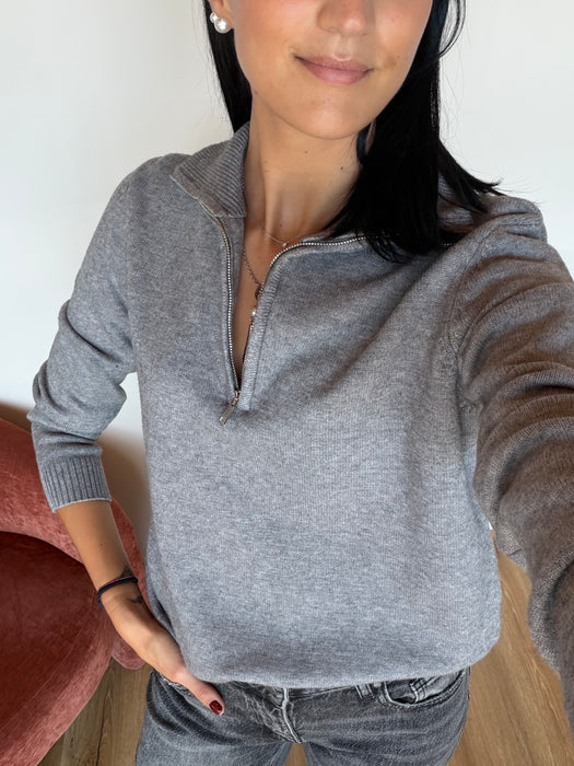 Maglioncino zip con collo - vari colori