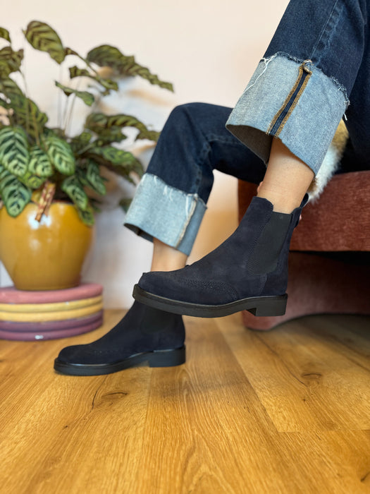 Chelsea boots camoscio BLU NAVY