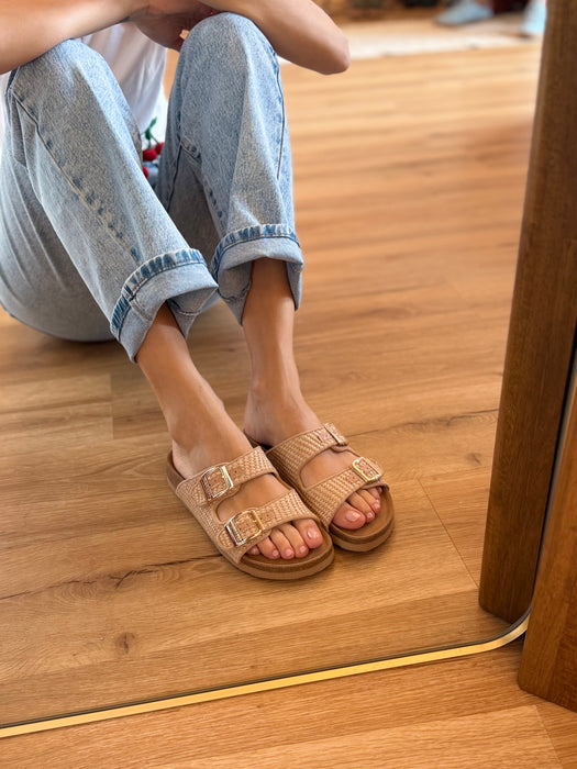 Ciabatta effetto rafia BEIGE