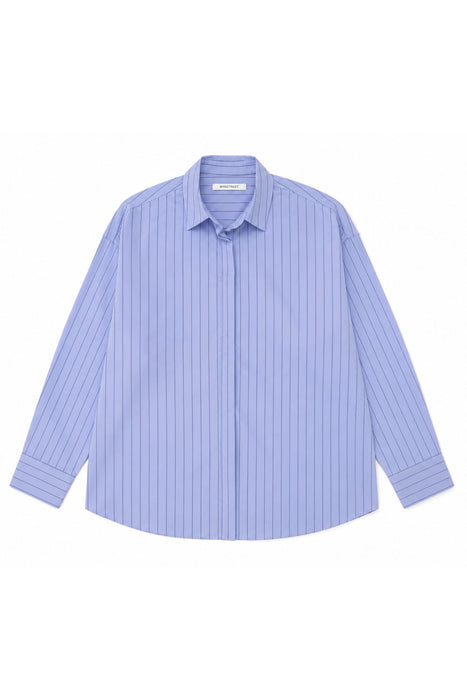 Camicia a righe azzurra