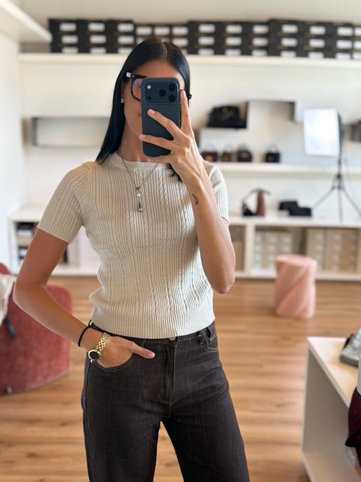 Maglia girocollo "trecce"