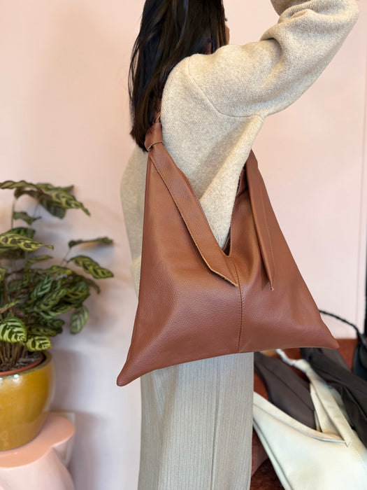 Shopper in vera pelle TRECCIA-vari colori