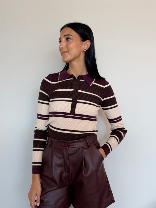 Polo righe manica lunga
