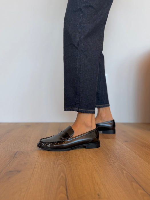 Mocassino arricciato MARRONE SCURO