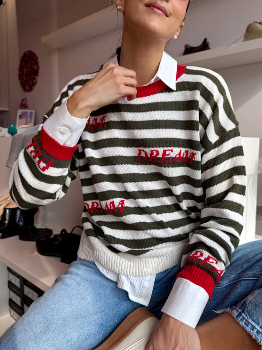 Maglioncino righe "DREAM"
