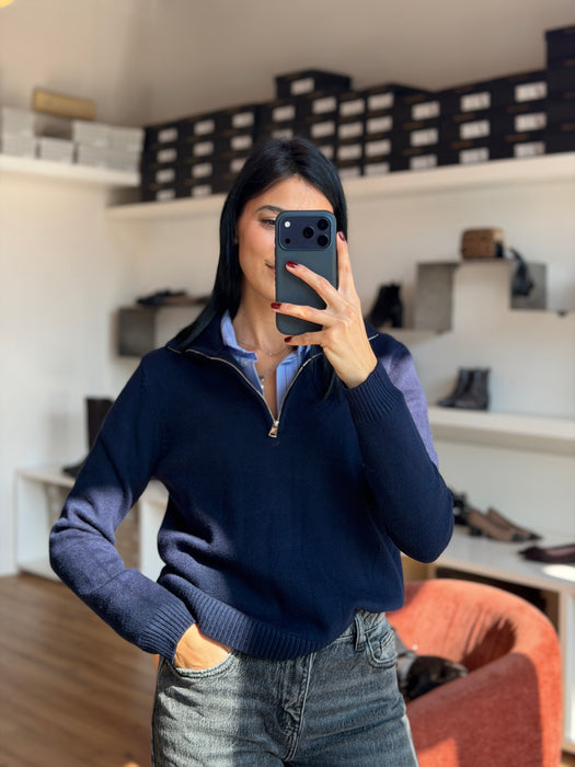 Maglioncino zip con collo - vari colori