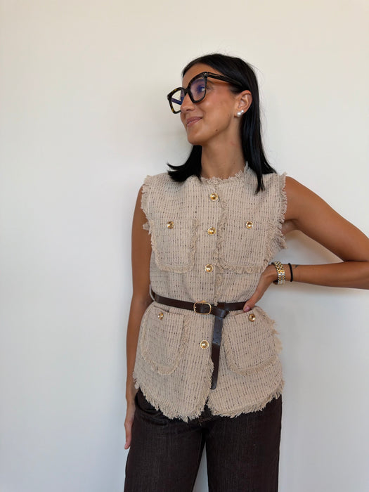 Gilet tweed - 2 colori