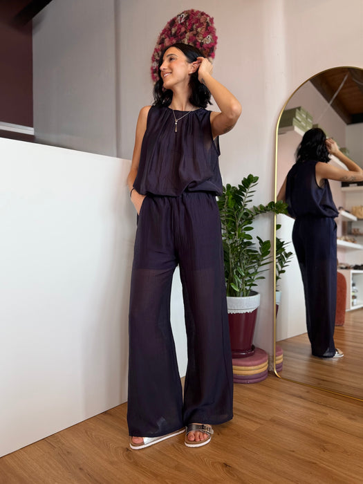 Coordinato blu fluido