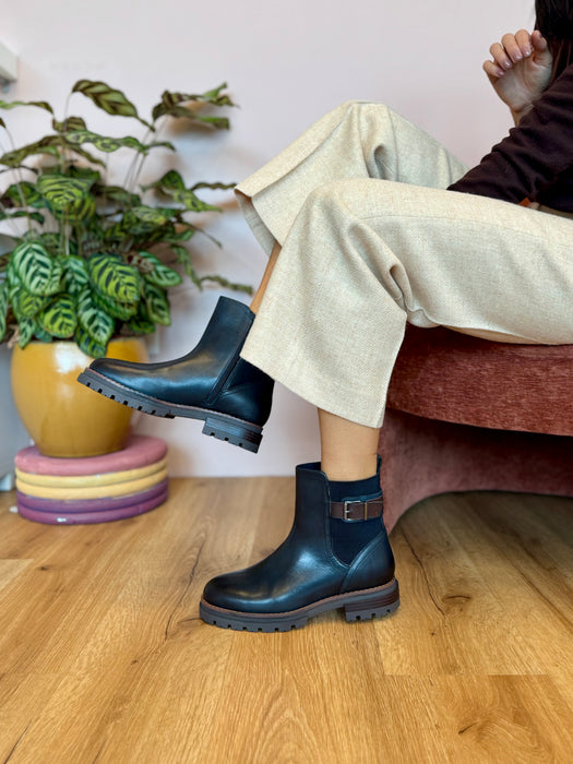 Beatles vera pelle blu navy