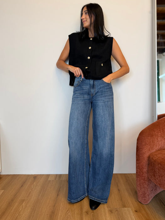 Jeans palazzo cinque tasche