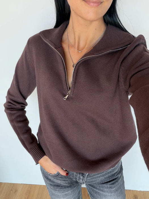 Maglioncino zip con collo - vari colori