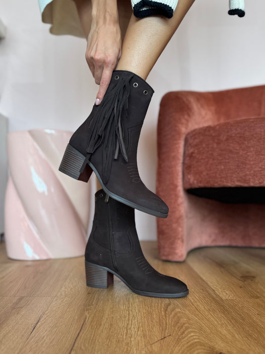 Stivaletto indianino Marrone frange