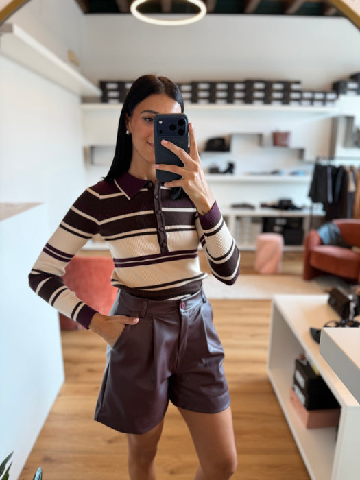 Polo righe manica lunga