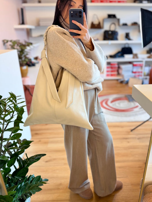 Shopper in vera pelle TRECCIA-vari colori