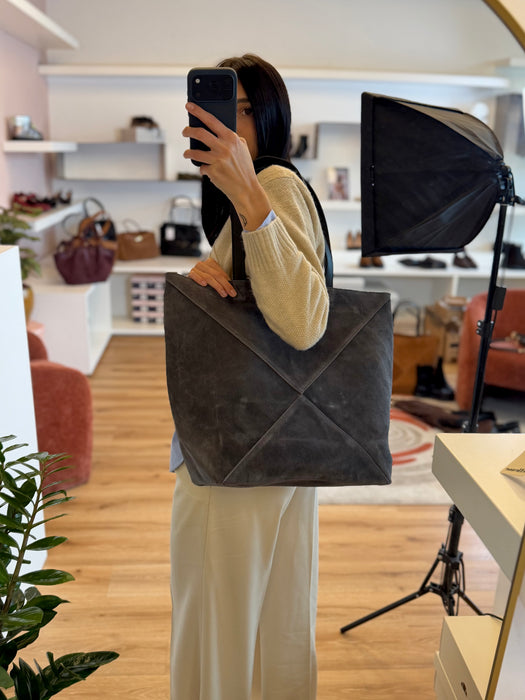 Tote bag scamosciata