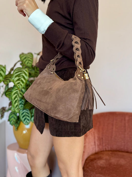 Borsetta nappina vera pelle - vari colori