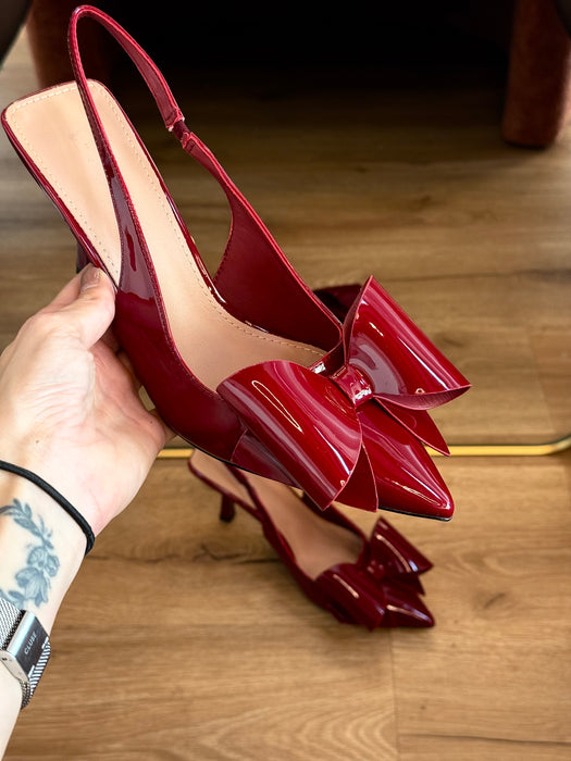 Slingback fiocco cherry