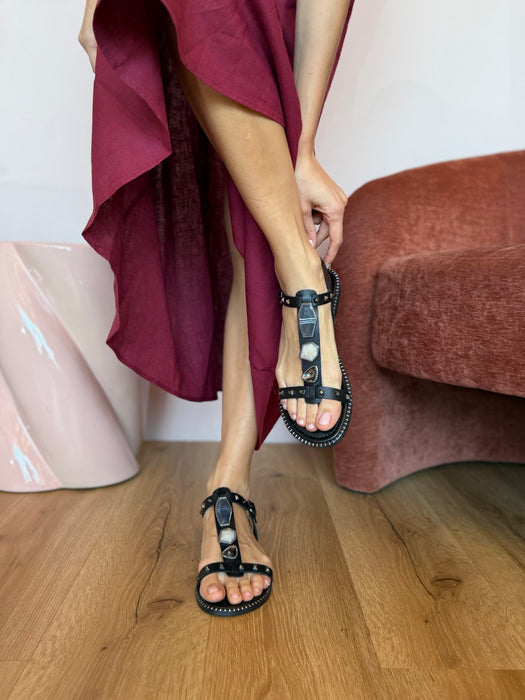 Sandaletto pietre NERO