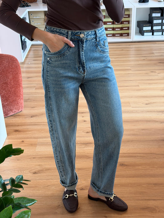 Jeans semi baloon doppia cucitura