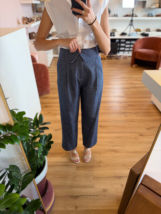 Pantalone morbido chiusura sovrapposta DENIM