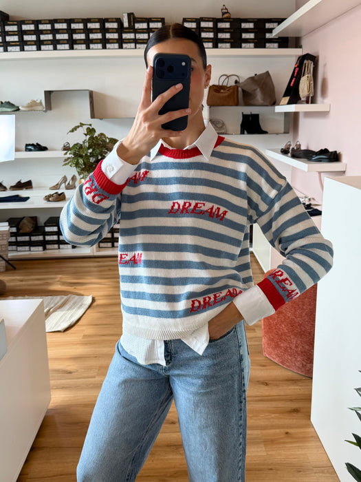 Maglioncino righe "DREAM"