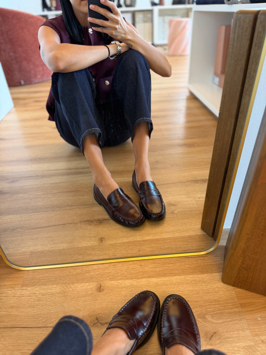Mocassino arricciato bordeaux