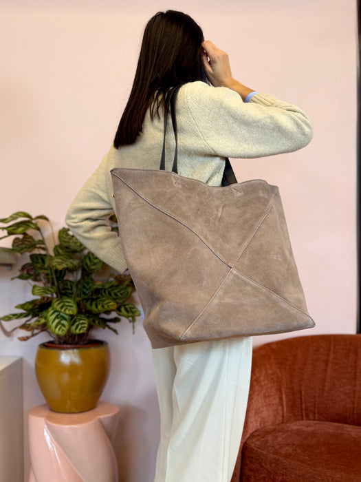 Tote bag scamosciata
