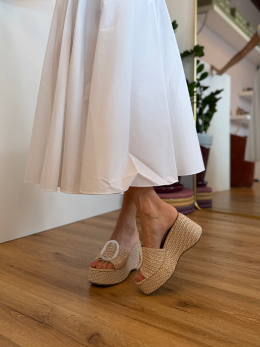 Ciabattona Mattioli beige rafia