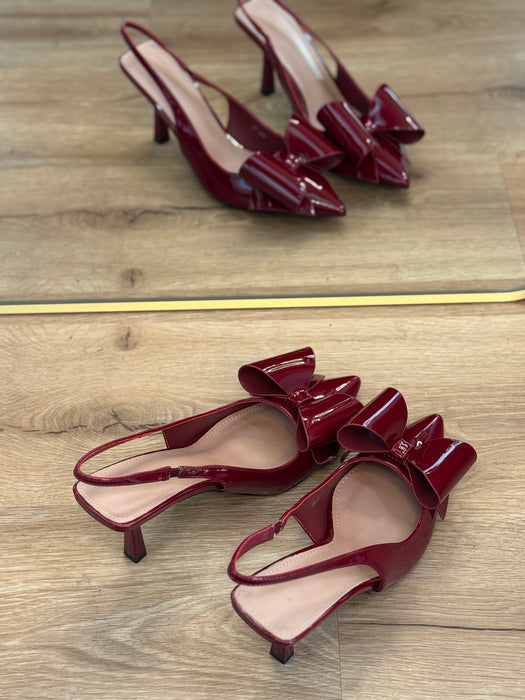 Slingback fiocco cherry