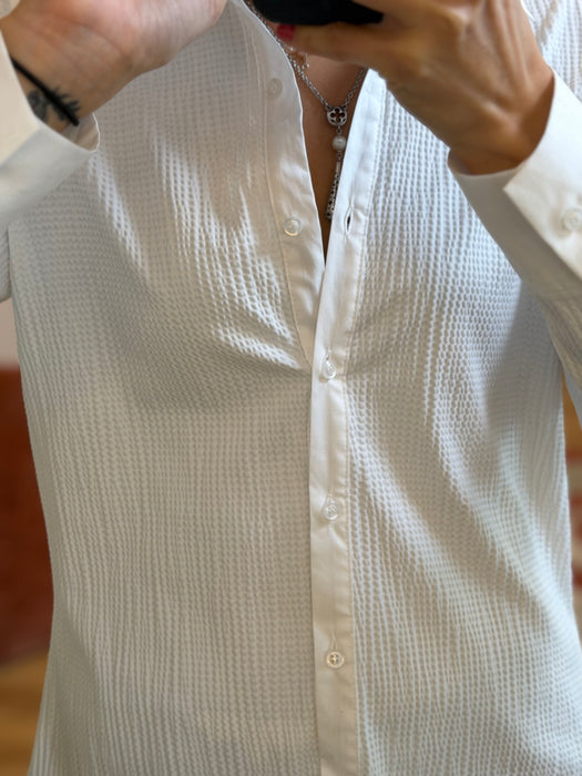 Camicia NO STIRO nido d'ape
