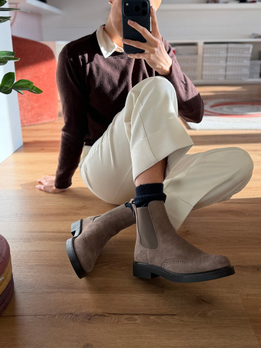 Chelsea boots camoscio TORTORA