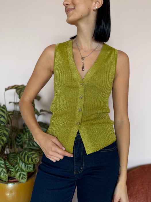 Gilet lurex verde
