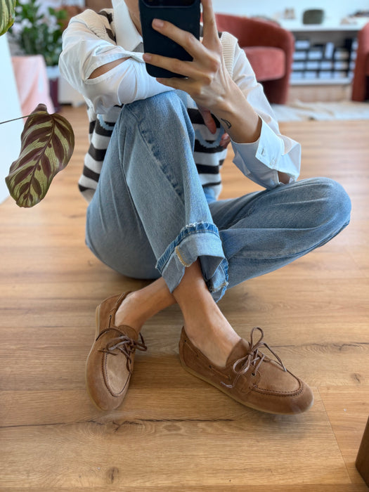 Mocassino barca cuoio