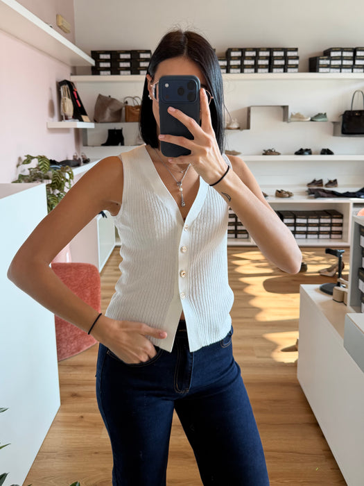 Gilet lurex bianco