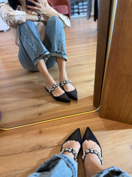 Sabot a punta con fascia NERO