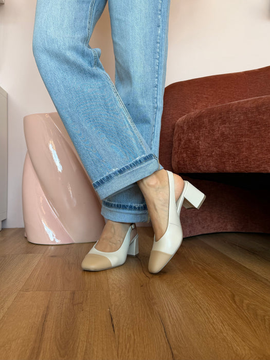 Slingback bicolor GLENDA chiara