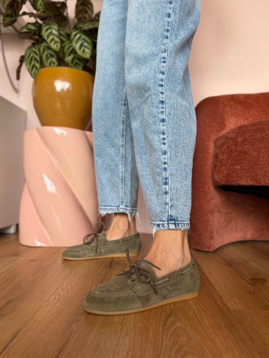 Mocassino barca verde oliva