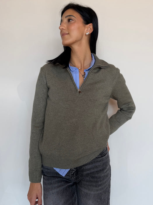 Maglioncino zip con collo - vari colori