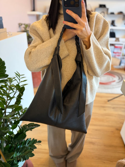 Shopper in vera pelle TRECCIA-vari colori